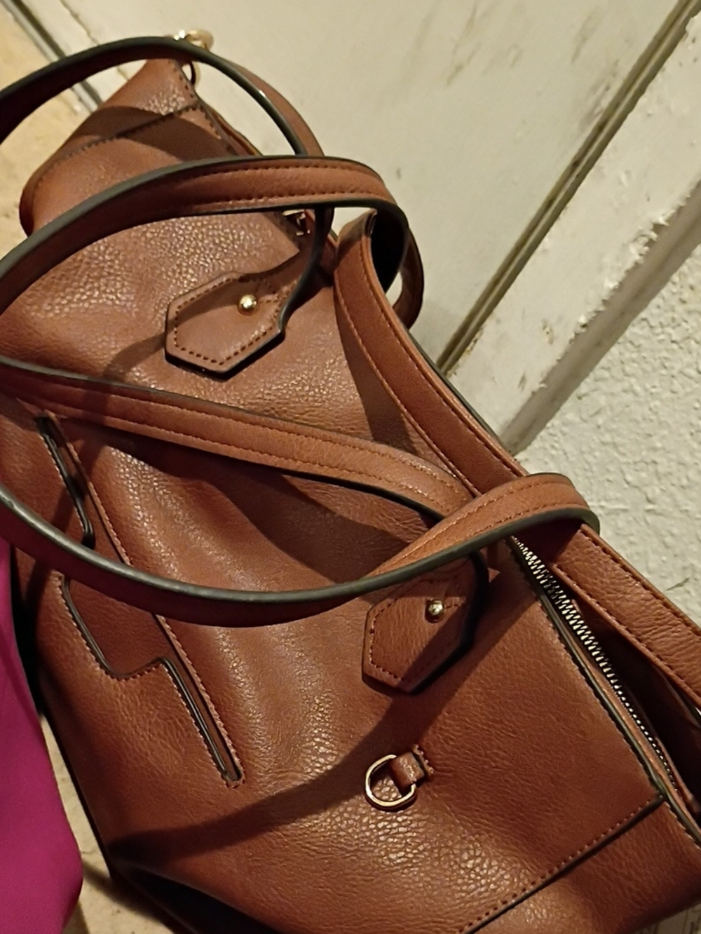 Brown Genuine Leather Tote Bag - Classic Women's Handbag